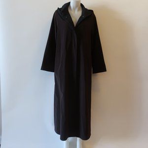 WOMENS RAMOSPORT BROWN CHARCOAL HOODED LONG COAT S *
